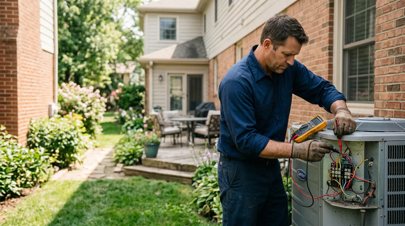 HVAC technician working near Happy, KY